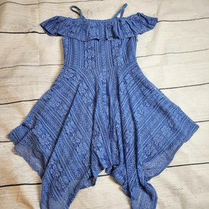 BCBGirls Ruffled Lace Dress Blue Girls Size 12